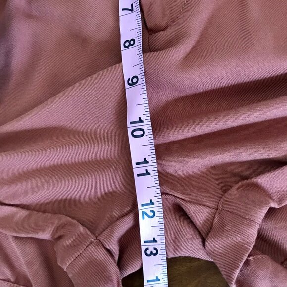 Shinestar‎ Women's High-Waisted Belted Pink Rayon Pleated Casual Shorts. Size L - Picture 8 of 9